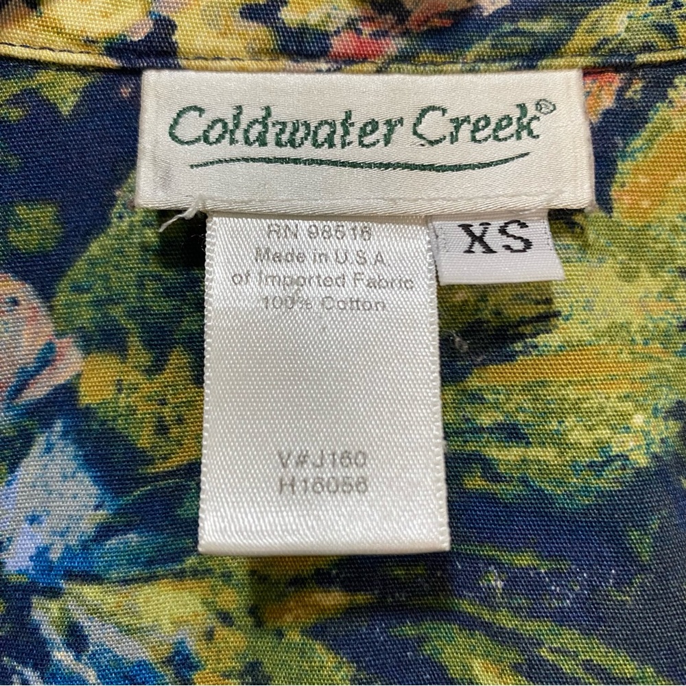 Coldwater Creek Yellow and Blue Blazer Structured Floral Jacket - Picture 12 of 17